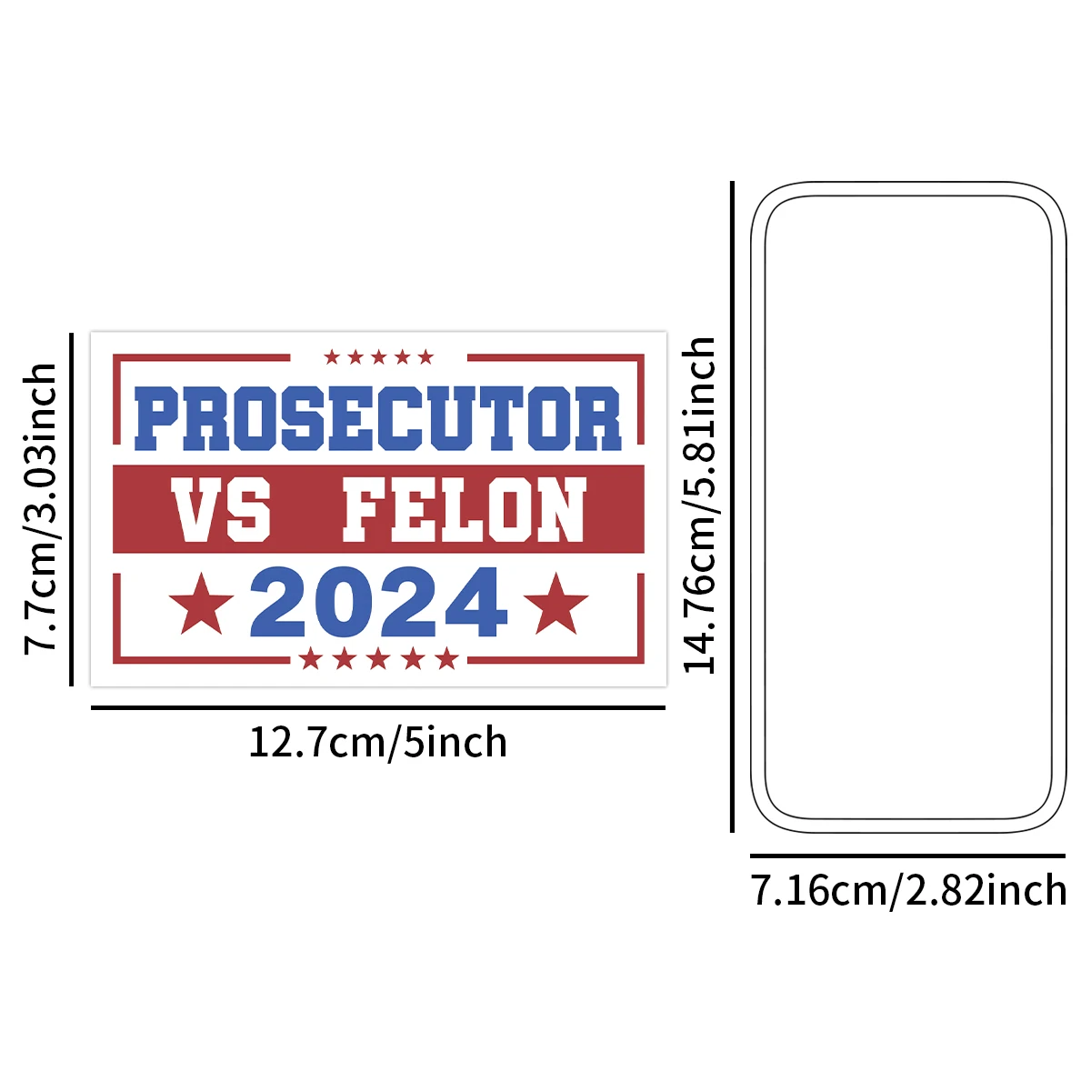 10pcs Prosecutor vs Felon Vinyl Decals,Vote Kamala Harris 2024 Stickers,Democrat Gifts Waterproof Stickers for Car Bumper Laptop