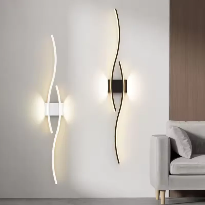 

Led Modern Gold/Black remote control Wall Lights,Bedroom Bedside lamp Sofa TV Background Interior fixtures Wall Sconce Decor