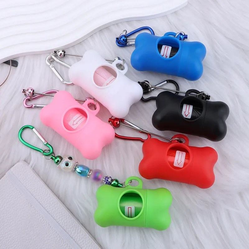 Bone Shaped Pet Poop Bag Dispenser For Dogs Portable Lightweight Design For Outdoor Walking Cleaning Pet Waste Supplies