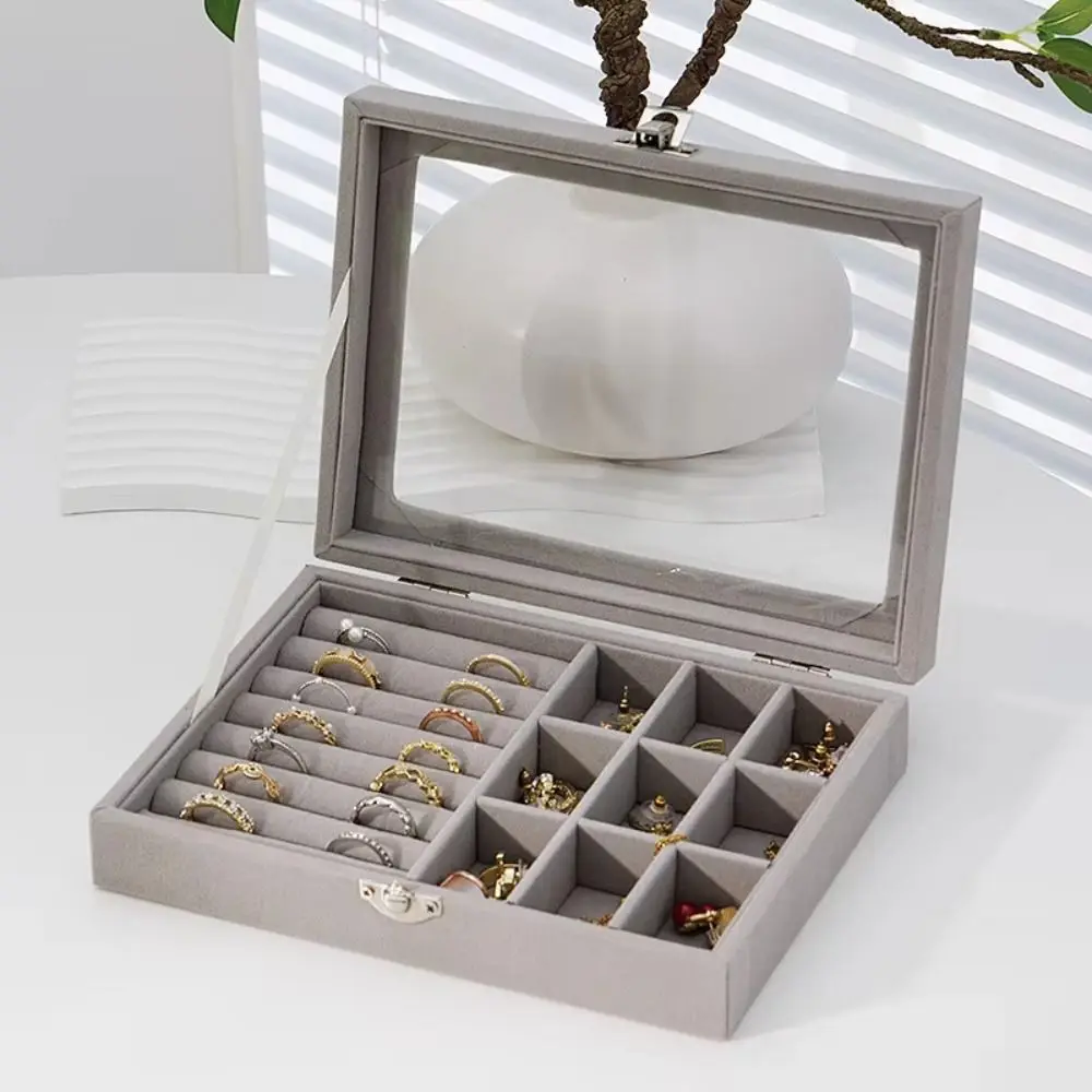 

Portable Solid Color Jewelry Box Lightweight Large Capacity Jewelry Storage Case Detachable Necklace Storage Box Travel