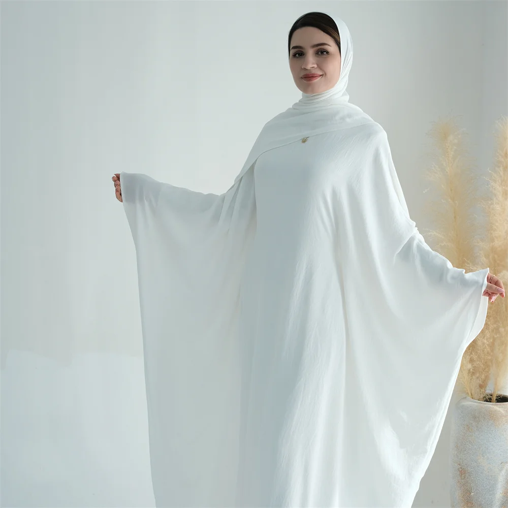 Abaya rose de Dubaï avec Hijab pour femmes, robe de soirée musulmane, manches chauve-souris, pharmacien élégant, Islam Arabe, vêtements Eid, nouveau, 2024