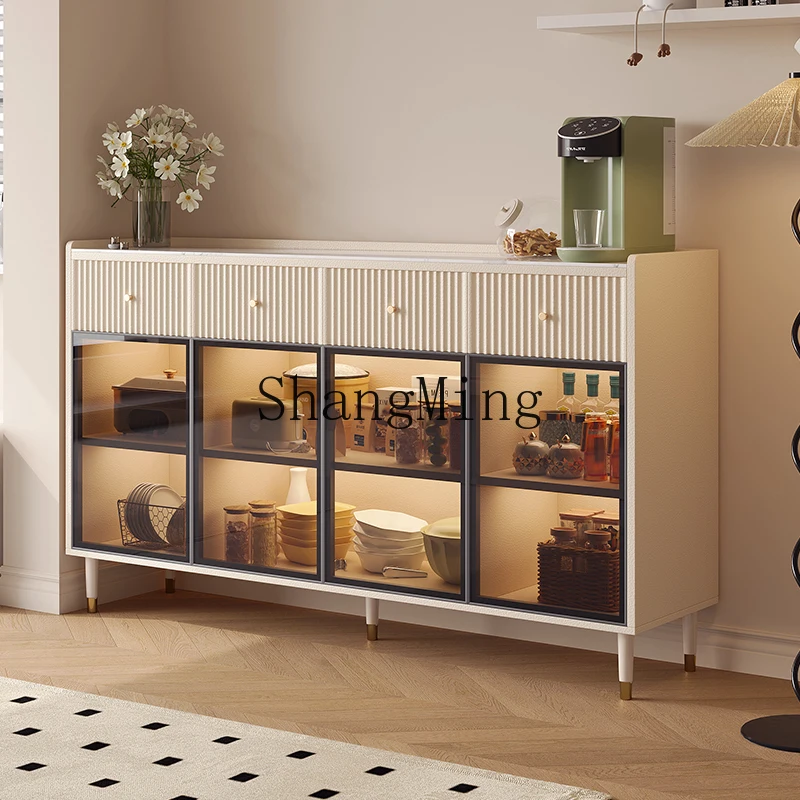 

CL cream style meal side storage against the wall integrated storage cabinet new tea side living room storage cabinet