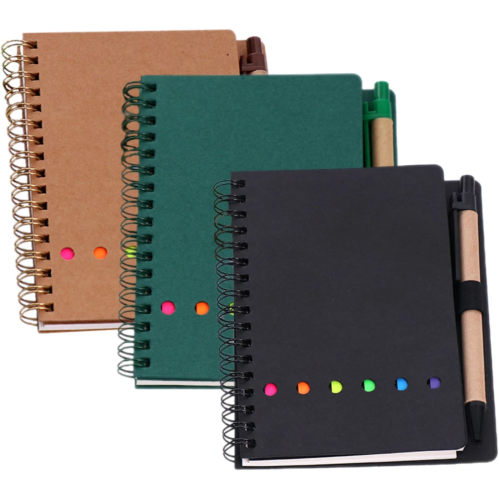 3Pcs Colored Coil Notepad High Durability Lightweight Design Ideal for School Office Learning Schedule Planning Writing Journal