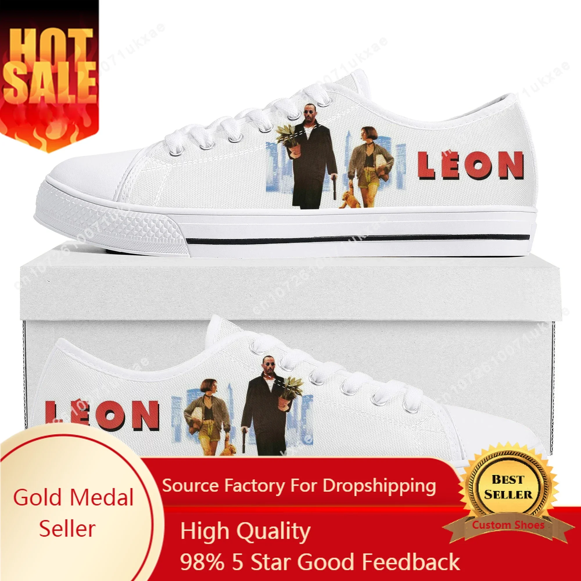 

LEON The Professional Léon Low Top Sneakers Mens Womens Teenager Canvas High Quality Sneaker Casual Custom Shoes Customize Shoe