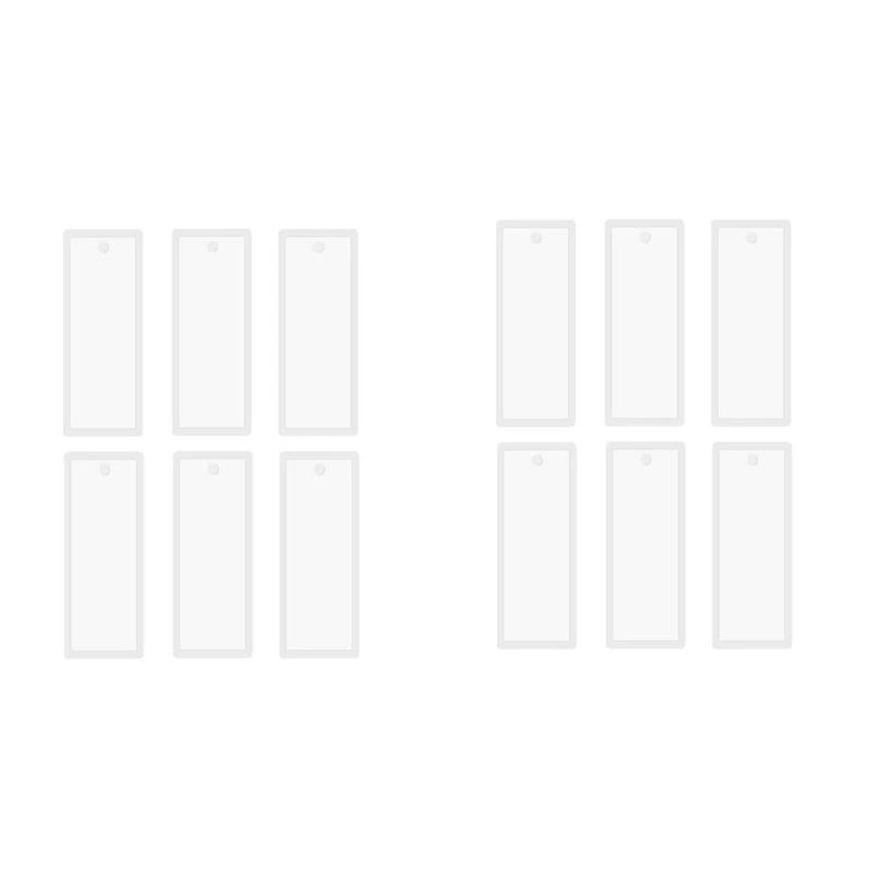 12 Pcs 3.7 Inch Rectangle Silicone Bookmark Mold DIY Bookmark Mould Making Epoxy Resin Jewelry Craft Transparent Mold