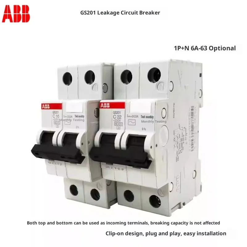 قاطع دائرة التسرب ABB GS201 سلسلة مفتاح حماية قواطع دوائر التسرب، مفتاح نقل تلقائي AC ABB #1