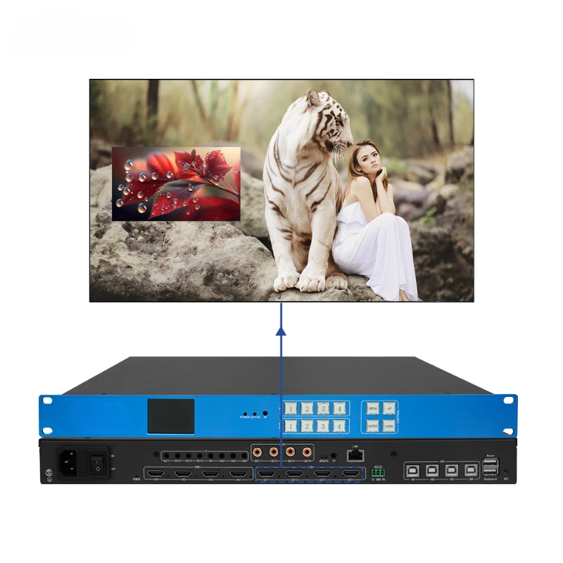 3840x2400@60Hz 4x4 2x2 1x4 4x1 Roaming PIP Matrix Switcher Video Processor