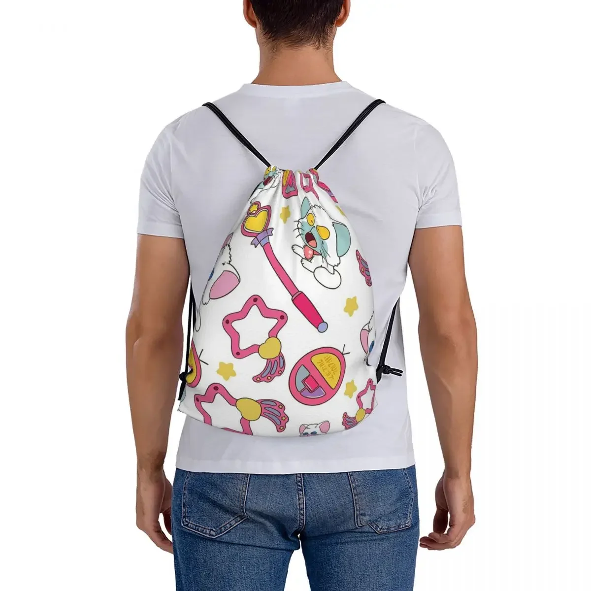 Cremoso Mami Design Multi-Function Drawstring Sacos, Bundle Pocket Storage Bag, Bookbag para Estudantes de Viagem