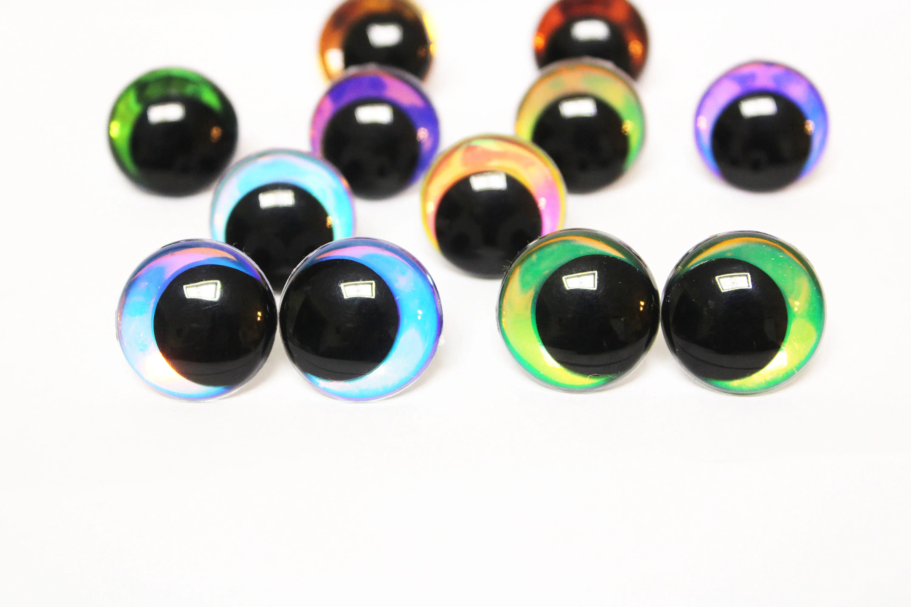 5 Paar Kreaturen-Puppenaugen, gemischte Farben, 12 mm bis 28 mm, rund, komisch glitzernde Spielzeugaugen mit Unterlegscheibe – HC10 – Detail 3