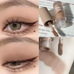 Sombra de ojos líquida marrón Nude, sombra de contorno de mejillas Natural mate, pigmento de rubor, herramientas cosméticas, crema de sombra de ojos, maquillaje coreano