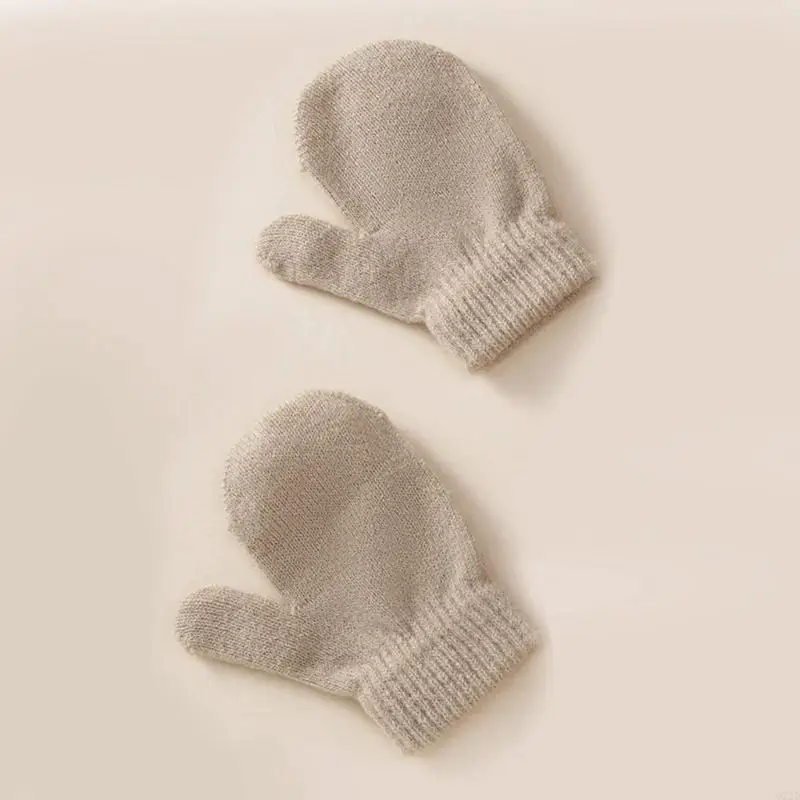 

Q22D Winter Warm Baby Solid Color Hat Gloves Scarf Set Fur Ball Cap Mitten