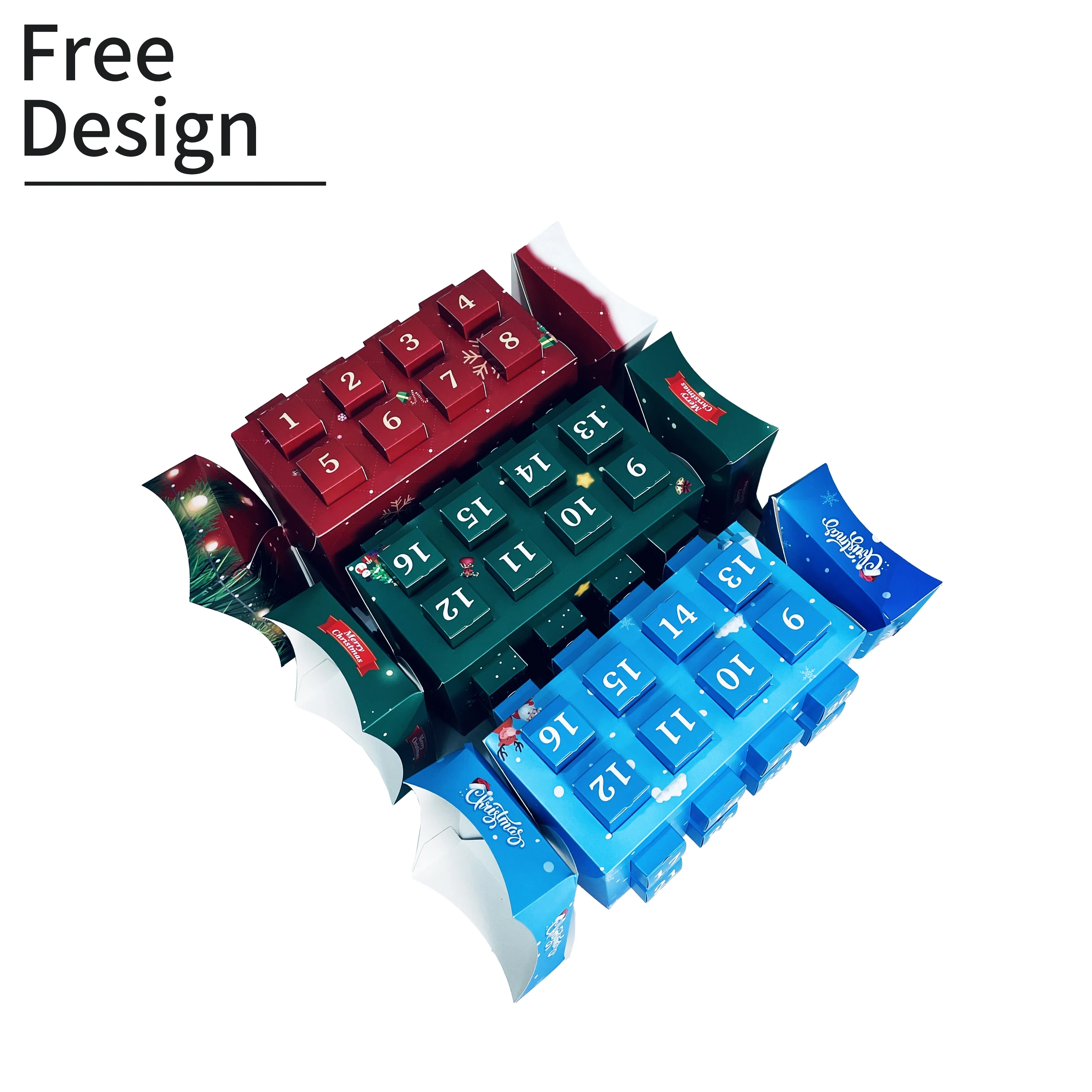 Customization.Customized Color Logo Printing Luxury Chocolate Packaging Boxes Candy Gift Advent Calendar Box