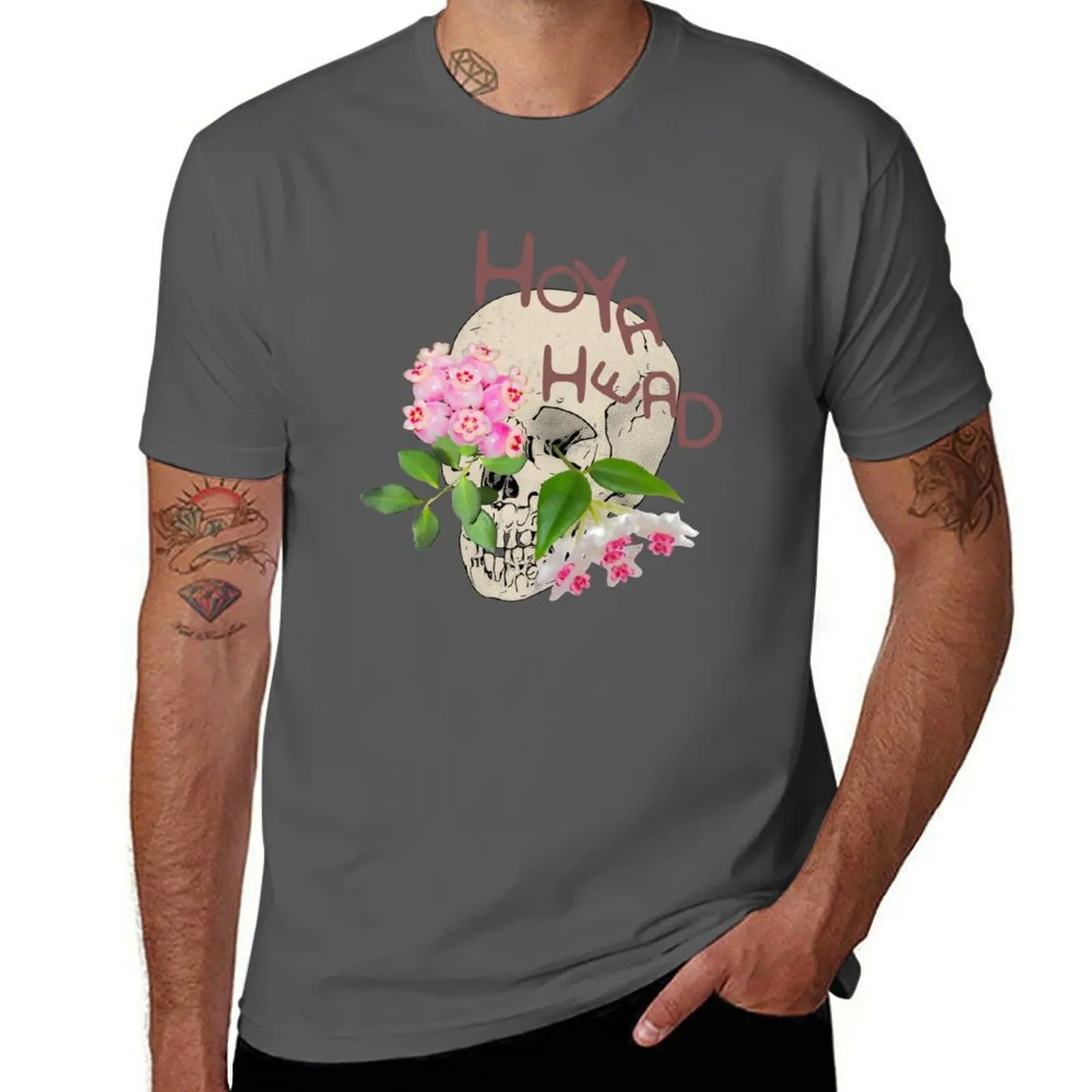 Футболка Hoya Head Flower Skull с короткими рукавами для бега, быстросохнущая
