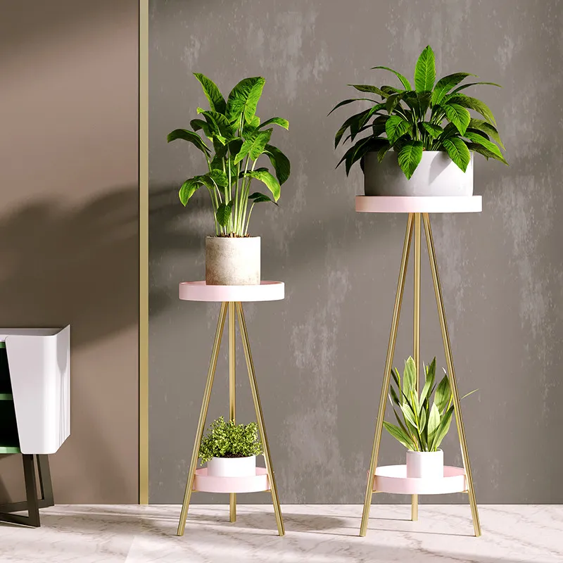 Small Flower Corner Shelf Round Plant Decor Display Stands Terrace Metal Giardino Arredamento Esterno Balcony Furniture