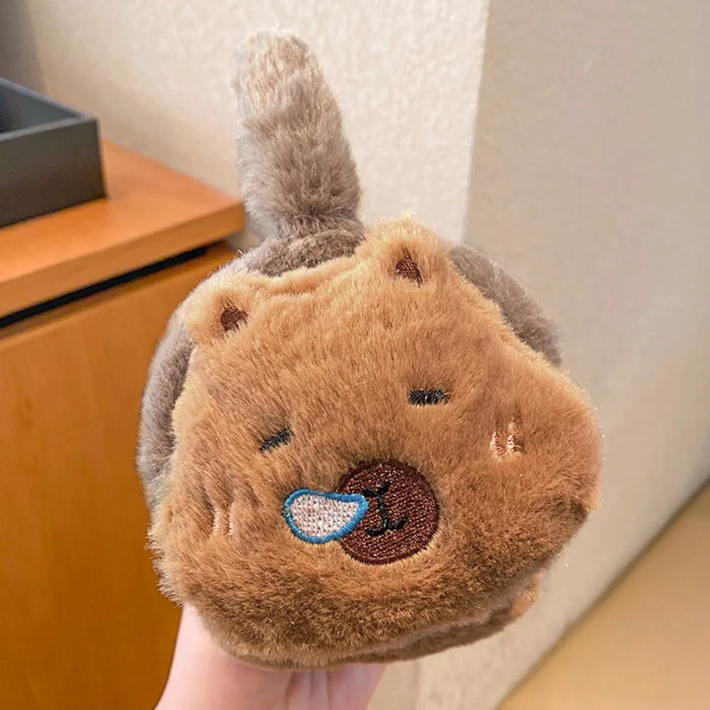 

Милые мультяшные наушники-ушанки в виде капибары, ветрозащитные, мягкие, теплые, утолщенные, зимние, для защиты от холода, праздничные подарки