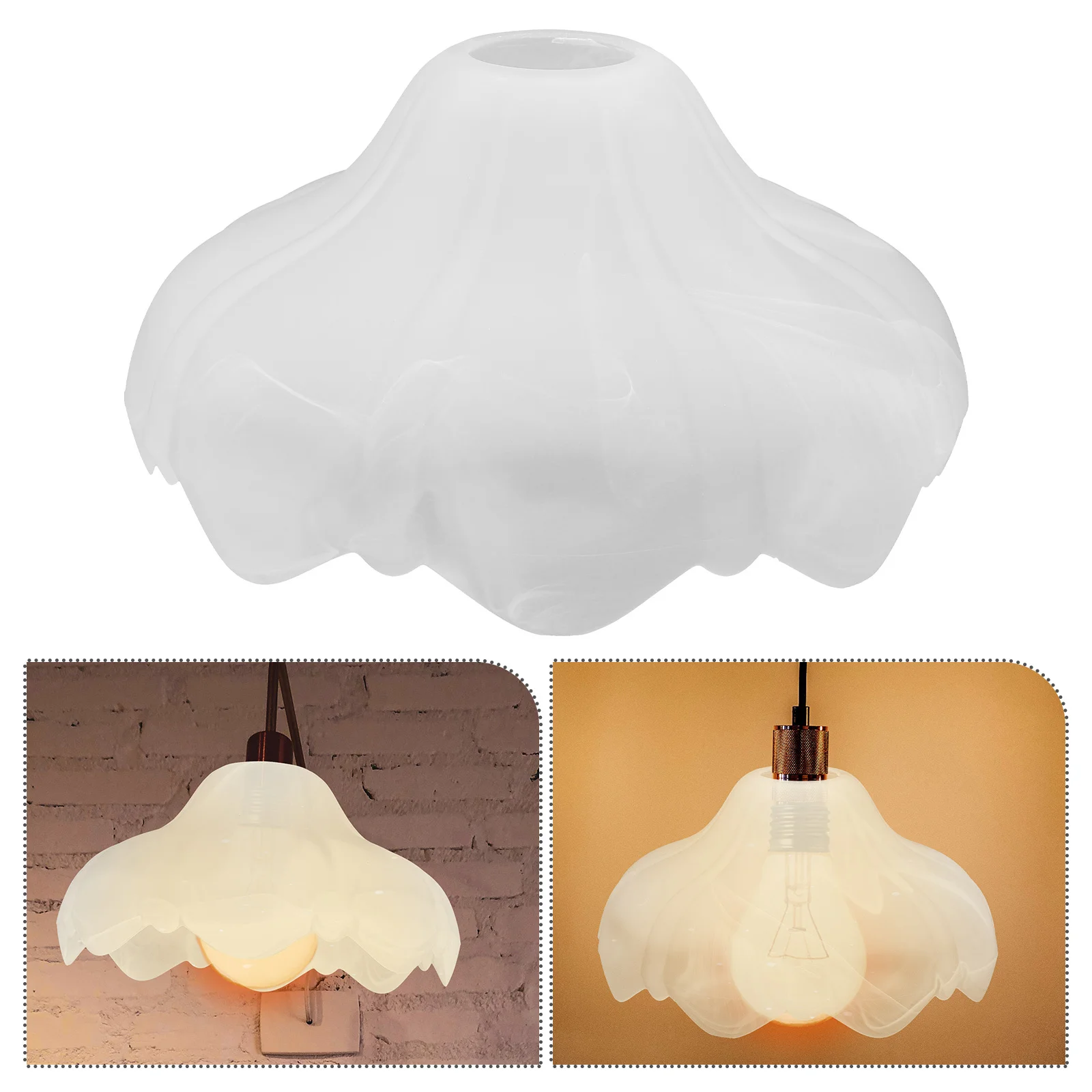 

Glass Flower Lampshade Decorative Ceiling Light Cover Pendant Lamp Shade Home Lighting Accessories Replacement