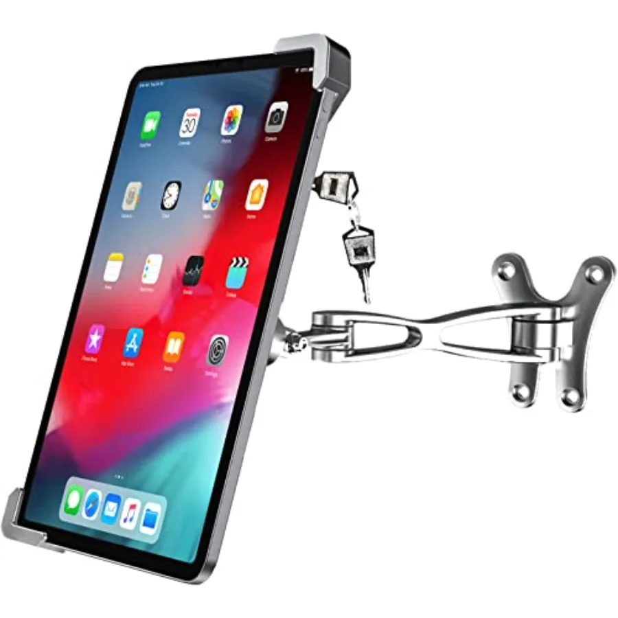 

Anti-Theft Tablet Wall Holder Stand for 9-14 Tablets Heavy Duty Articulating In-Wall Mount with Lock and Key Black Durable Meta