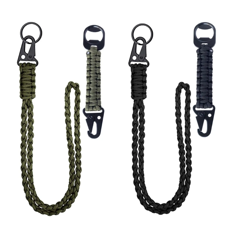 2PCS Paracord Keychain Umbrellas Rope Braided Lanyard Keyring Camping Paracord Keychain Tools for Outdoor Camping Hiking