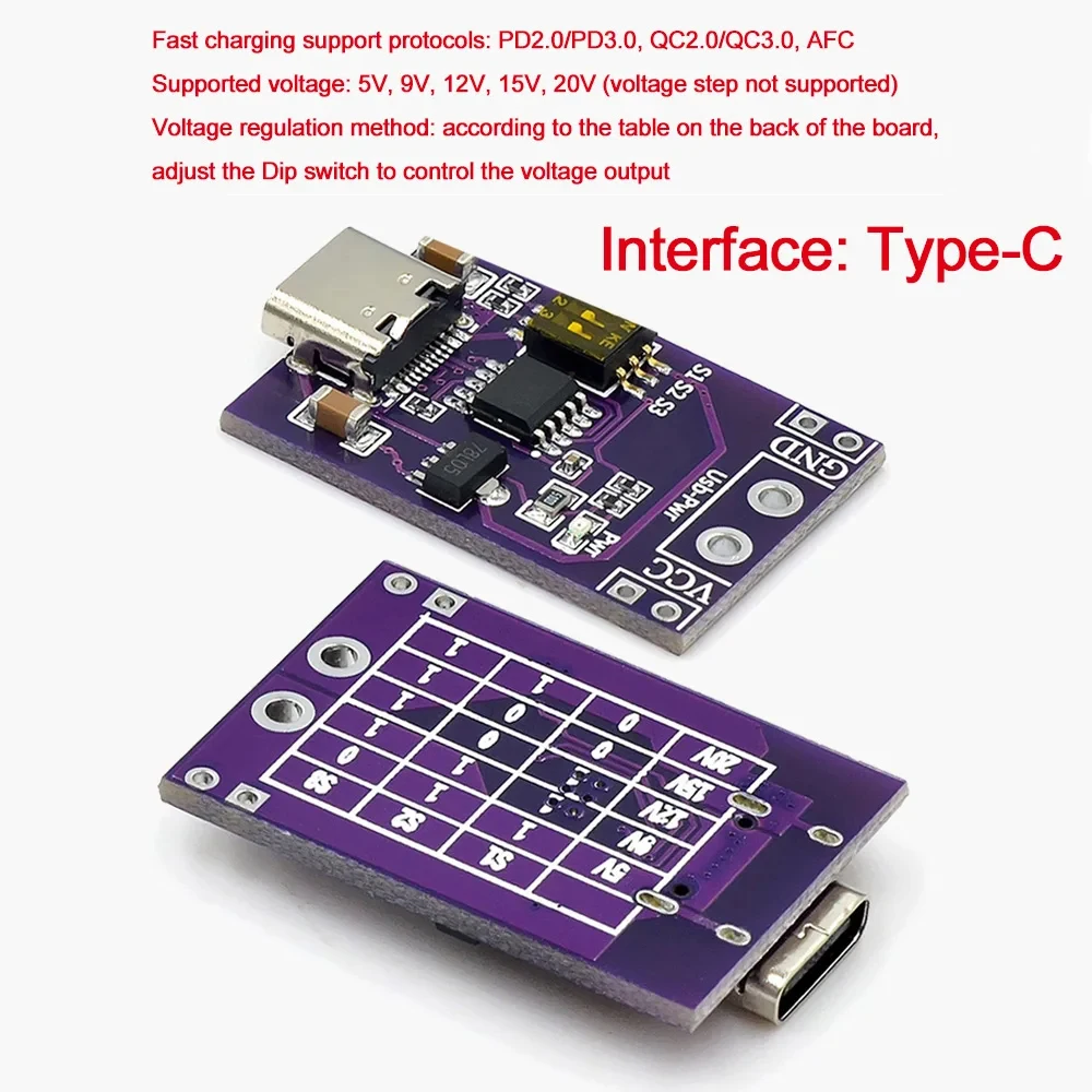 PD/QC/AFC Fast Charge Decoy Trigger TYPE-C