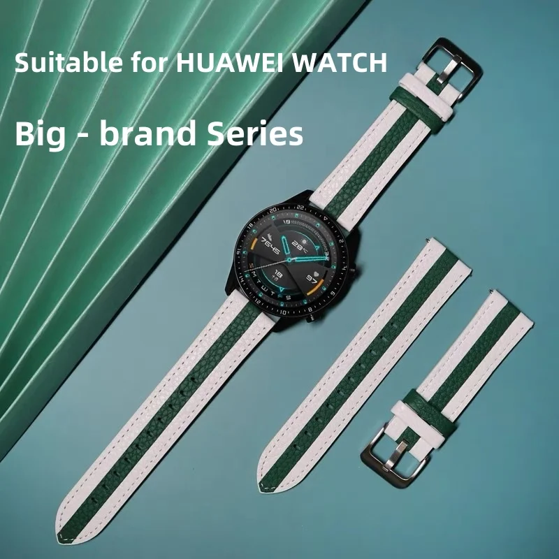 20mm 22mm Genuine Leather Strap for Samsung Galaxy Watch 6/5 Pro/7/FE//4/Classic Retro Bracelet Amazfit GTS-GTR 4-3-2e Watchband