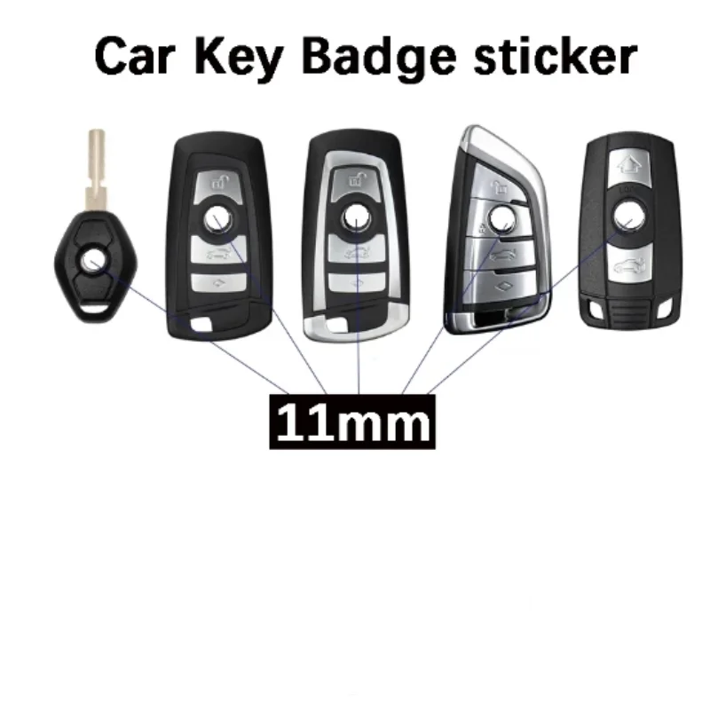 5pcs 20pcs 50pcs 100pcs 3D High-Quality Black 11mm Car Key  Logo Pretty Stickers Car Control Key Emblem Stickers Accessories