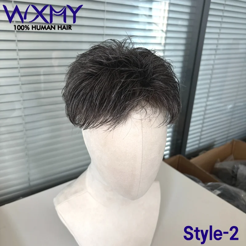 تصميم قص الشعر 0.08 مللي متر كامل الجلد BaseToupee الرجال الشعر عقدة مزدوجة قوية الذكور الشعر الاصطناعية 100% أنظمة الشعر البشري الرجال الباروكات
