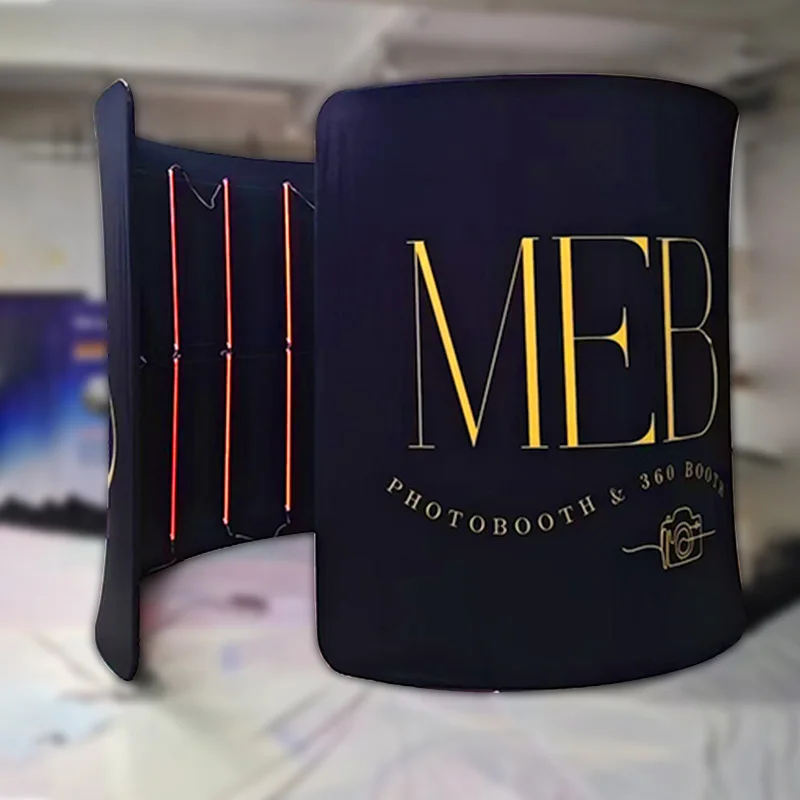 

Portable Custom Design Party Equipment Changing LED Backdrop Aluminum Tension Fabric 360 Photo Booth Enclosure