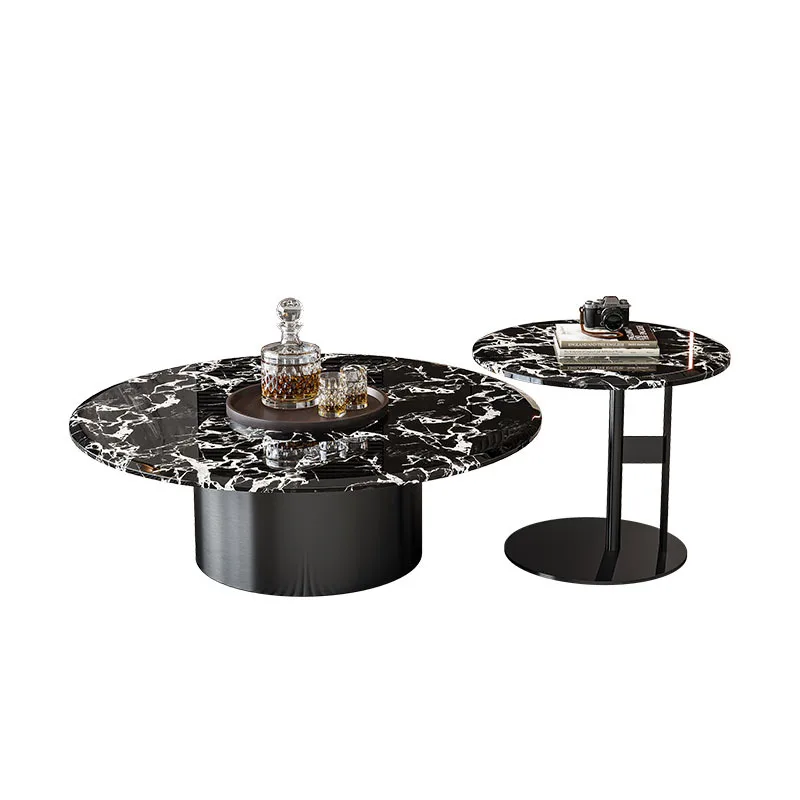 

Round Baoger Heili Luxury Stone Coffee Table Living Room Household Small Apartment 49 Light Luxury Premium Sense