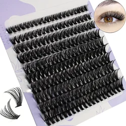 200pcs DIY Personal  40P Eyelashes Cluster Natural Look Wispy Lashes 8-16mm D Curling Hair Clusters Lashes Fluffy Lashes