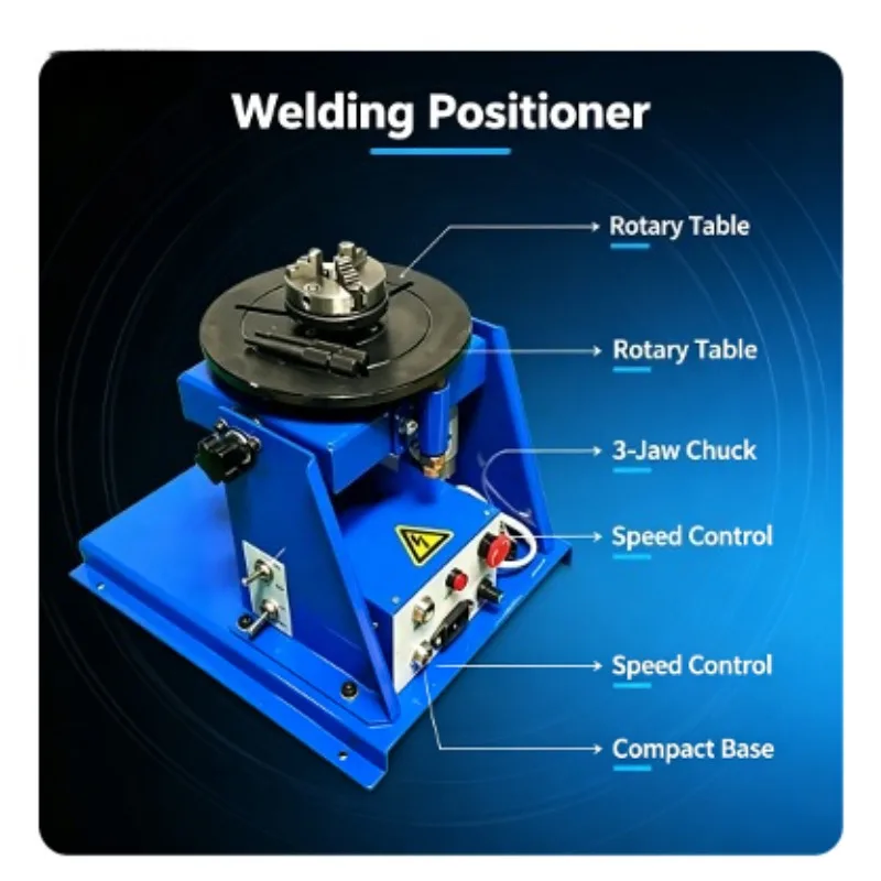 10kg Small Welding Positioner Automatic Rotary Turntable with 65 Chuck Precision Rotating Table for Argon Arc Welding Processing