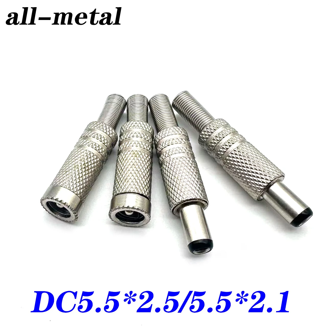 1-5PCS 5.5X2.5mm 5.5*2.1mm  DC Power Jack Male Female Metal Connector Adapter With Black Head