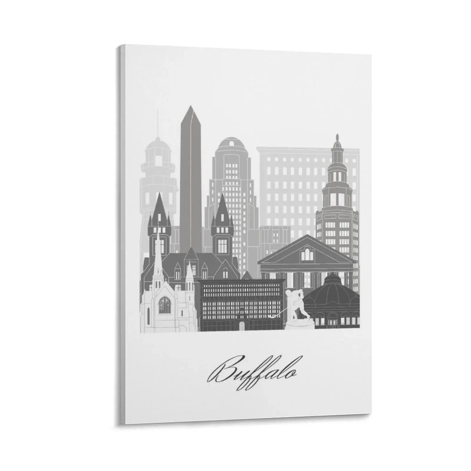 

Buffalo, NY, United States, map skyline - 05 style Canvas Painting home decor interior Picture on the wall home decorations