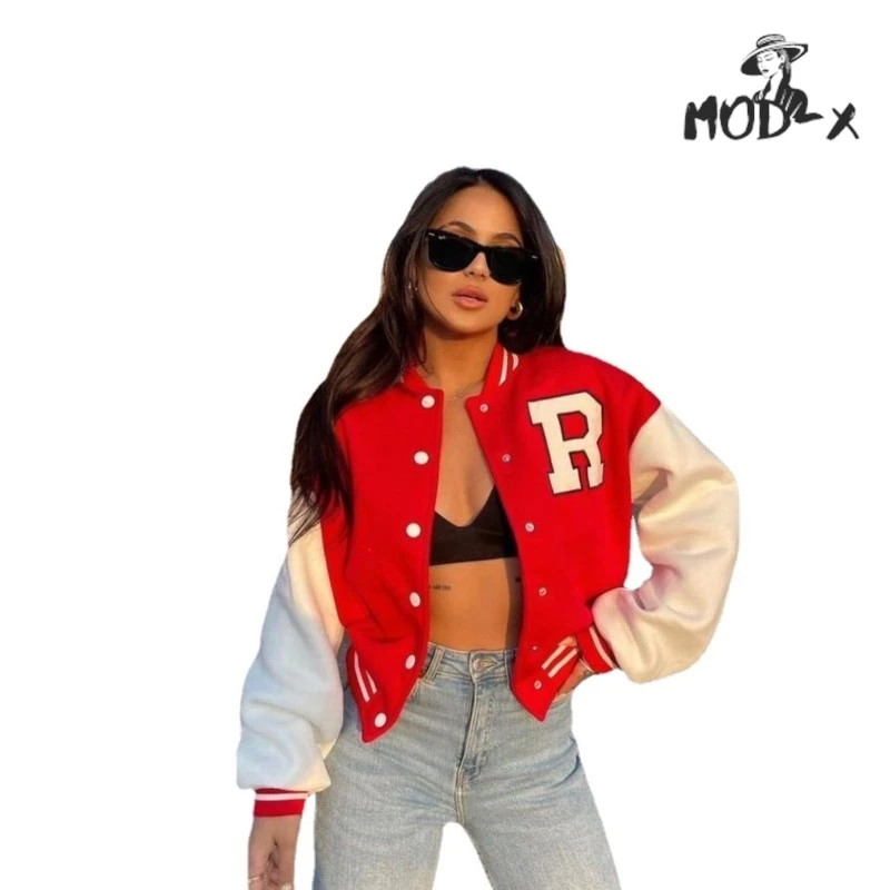 Modx 2024 europa und die vereinigten staaten frauen lässig mode bedruckte hoodie dicke 100 top lang ärmel ige baseball uniform heiß neu