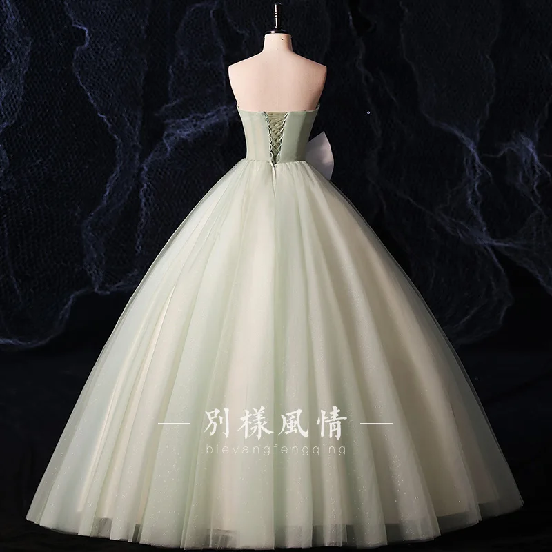 Vestido De quinceañera verde sin tirantes personalizado para mujer, Vestidos Largos De Fiesta De Noche, elegantes, talla grande, 2023