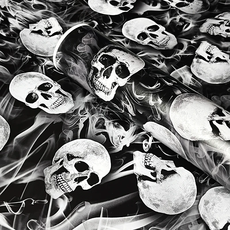Totenkopf-Aufkleber Graffiti PVC-Vinylfolie mit Luftkanälen Selbstklebende DIY Auto Motorrad Möbel Dekorationsfolie