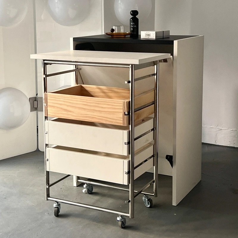 Tavolo pieghevole medievale in legno massello comodino rettangolare invisibile multifunzionale carrello mobile ufficio per l'apprendimento