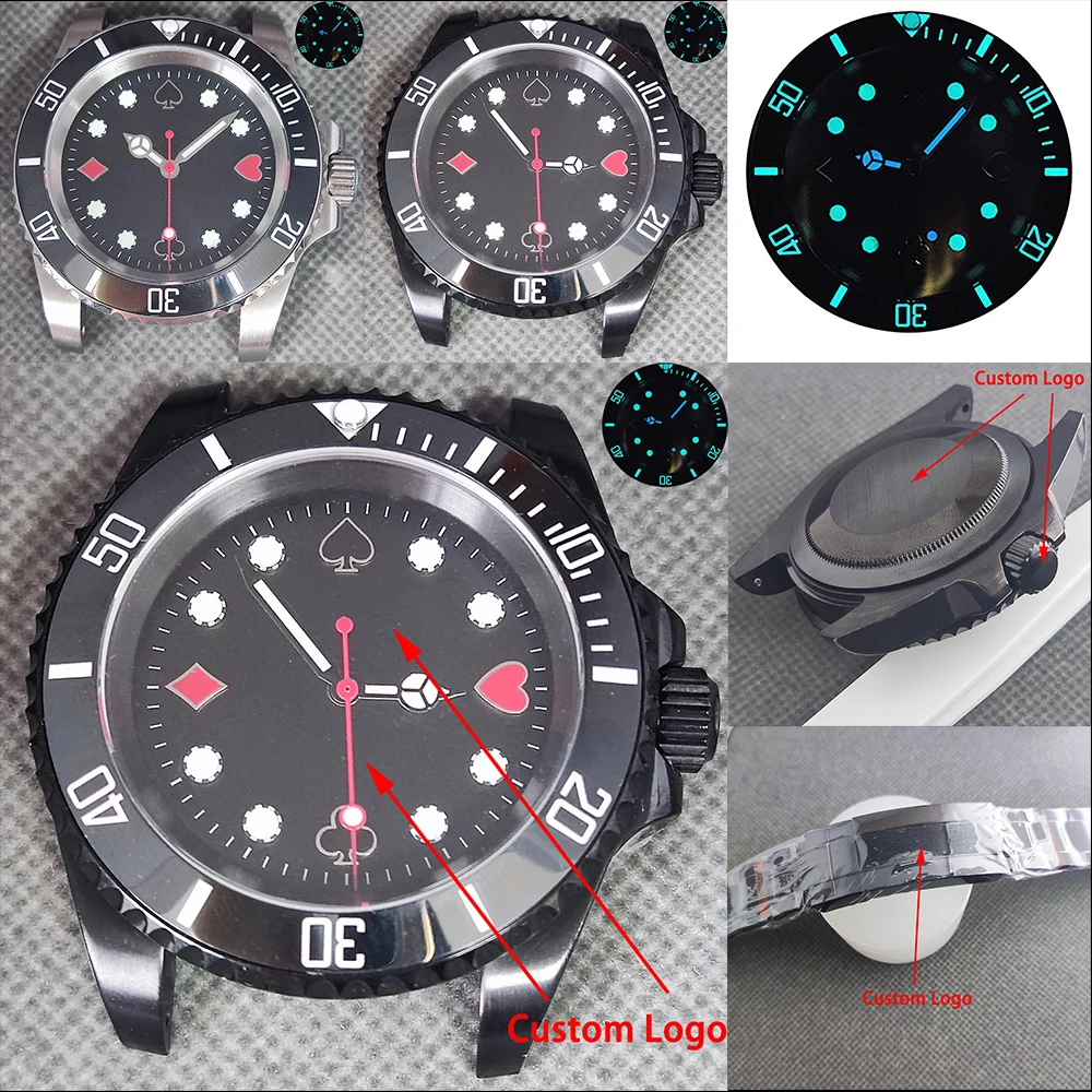 40mm case 28.5mm poker dial luminous men\'s watch accessories combination