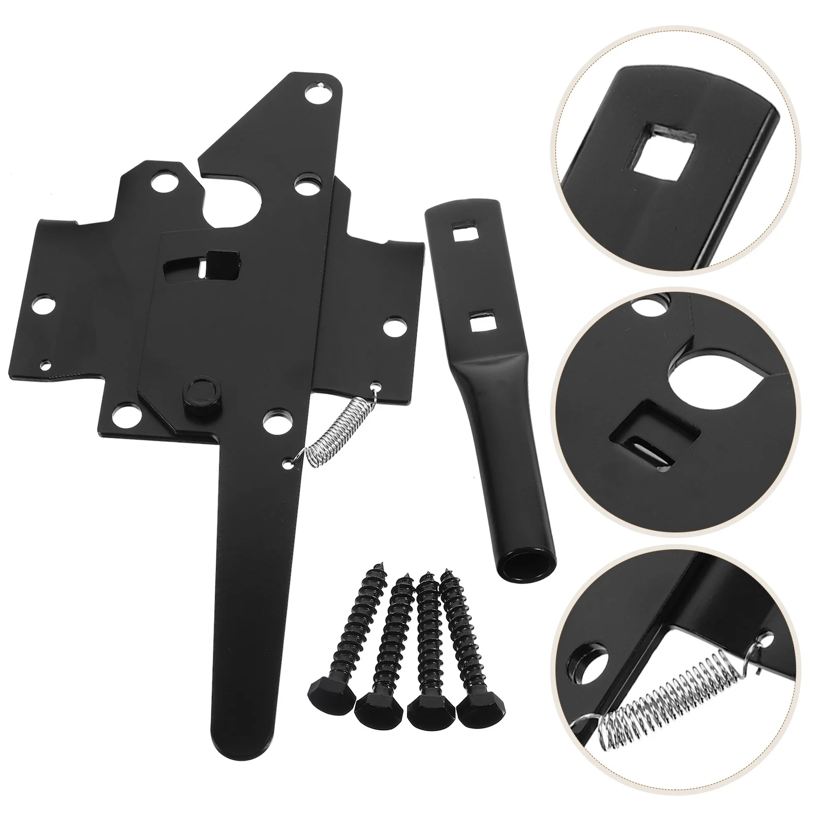 

1Set Outdoor Gate Hinge and Latch Kit Strong Iron Construction for Wooden Metal Fences Garden Fence Gate Hardware