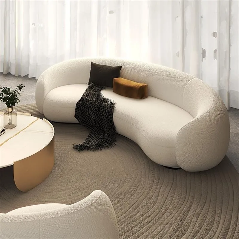 

Sectional Curved Couch Luxury Modern Design Velvet Contemporary Indoor Furniture Living Room Boucle Sofas Set for Living Room