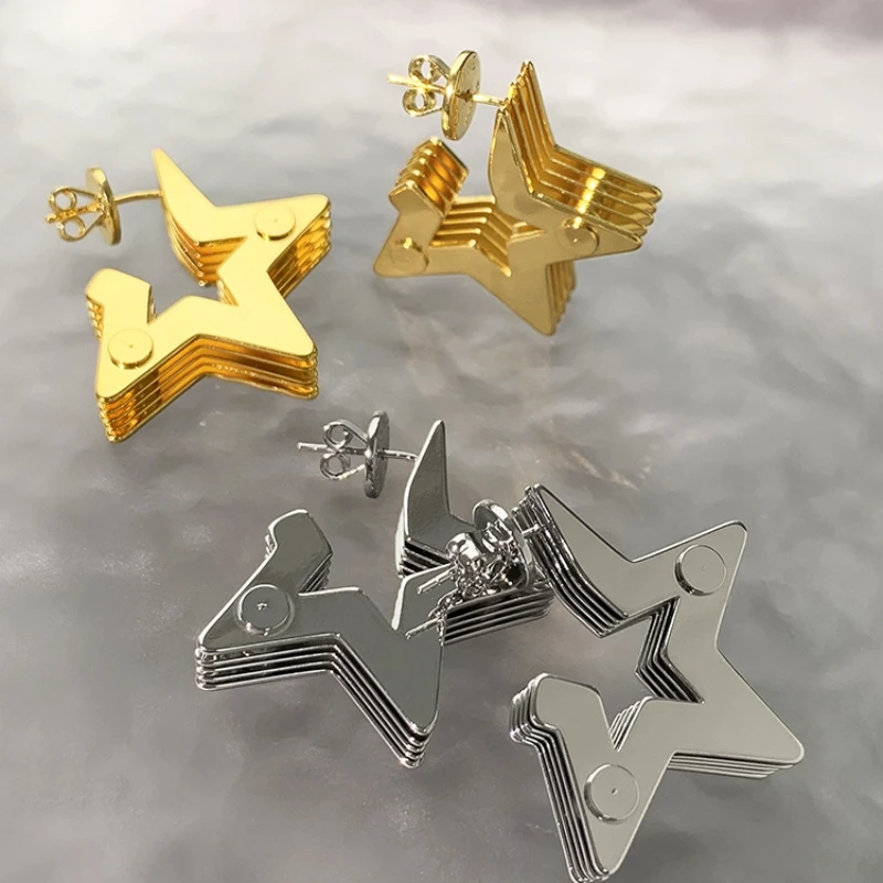 

Vintage Multi Layered Stars Minimalist Personality Fashion Pendant Earrings Female Girls Trendy Earrings Exaggerated Jewelry