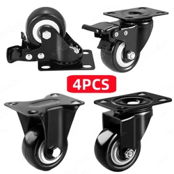 4Pcs Heavy Duty Casters PP Wheels Rollers For Furniture Wheel Caster Wheels 360° Caster Wheel Industrial With Brake Office
