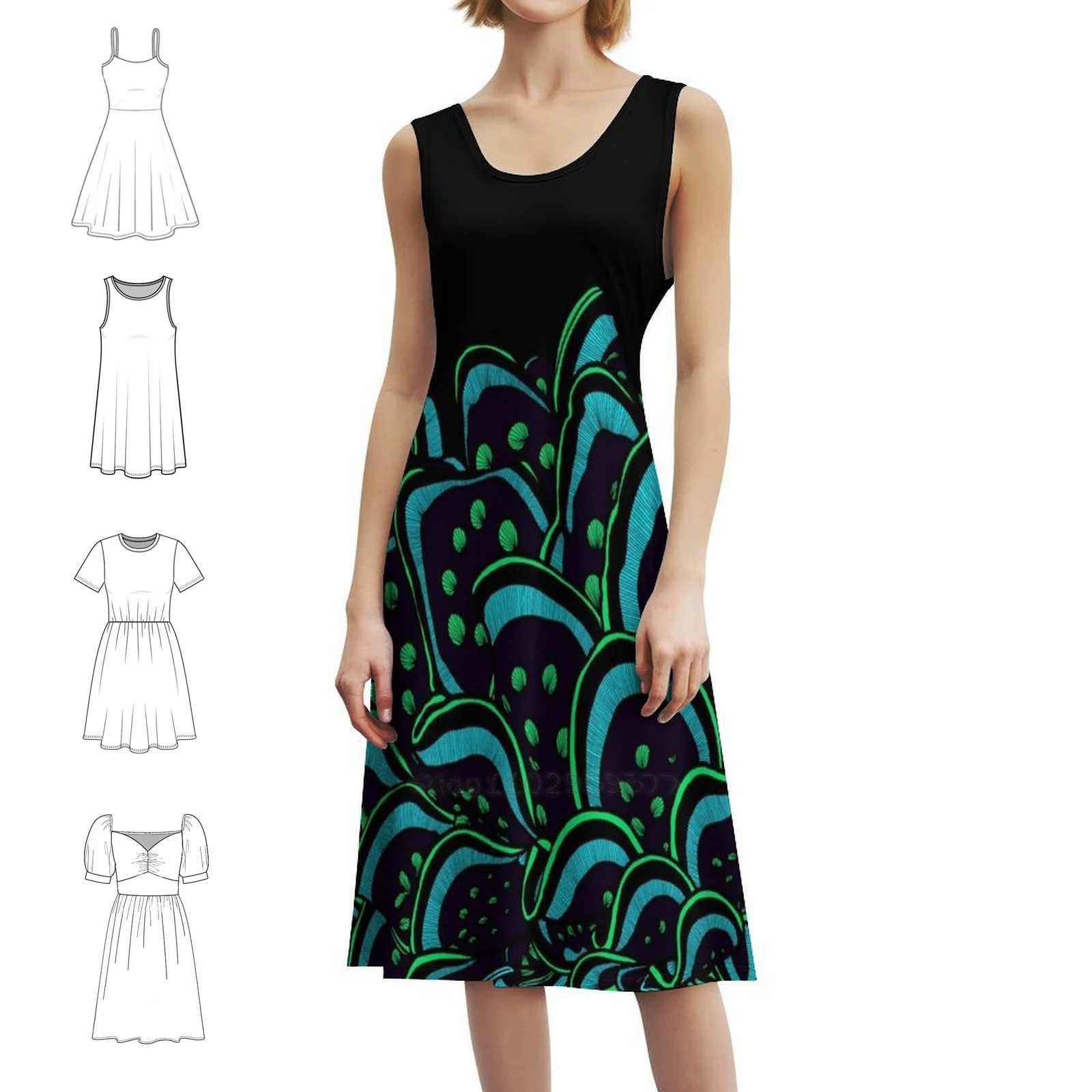 

Абстрактная раскраска павлина Нудибранч, цвет, мини-платье в консервативном стиле для женщин, свободное повседневное дневное платье трапециевидной формы