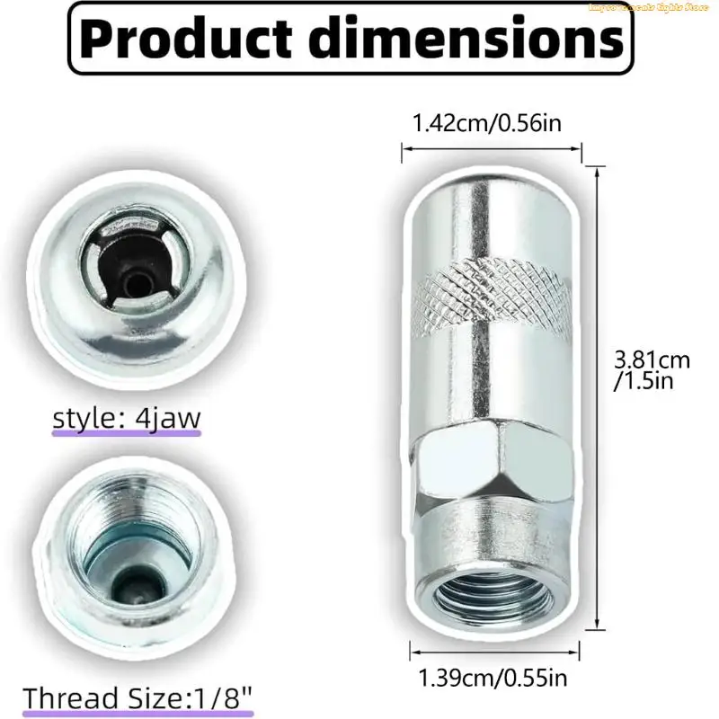 37ME Car Grease Guns Nozzle Tip Steel Lubrication Attachment for Workshop Maintenance