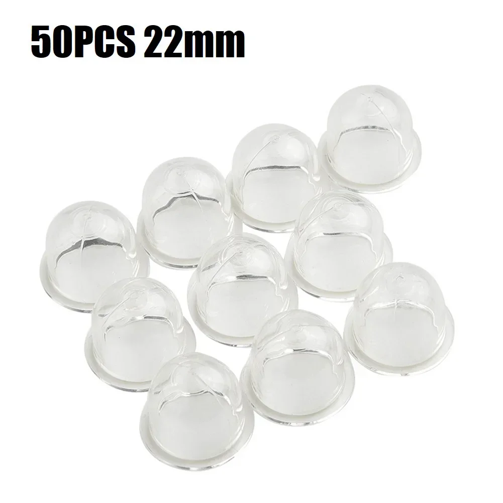 50pcs Carburetor Spare Parts 22mm Carb Primer Bulb Cap Small Fuel Pump For Chainsaws Blower Trimmer Brushcutter Replace