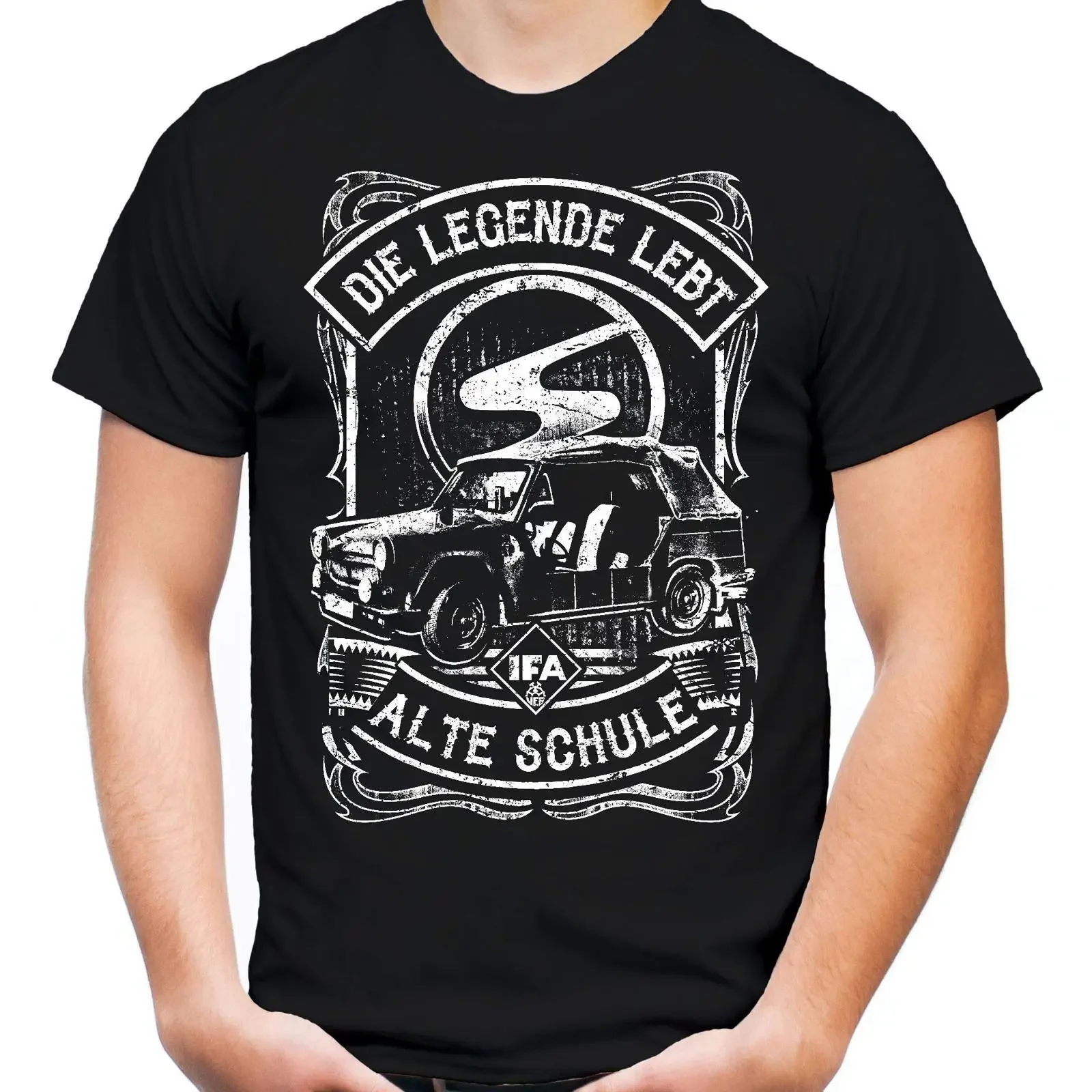 Old School Trabant Men's T Shirt DDR Nostalgia Ossi 600 601 Kübel Trabi Oldtimer vintage Washed Soft Comfortable