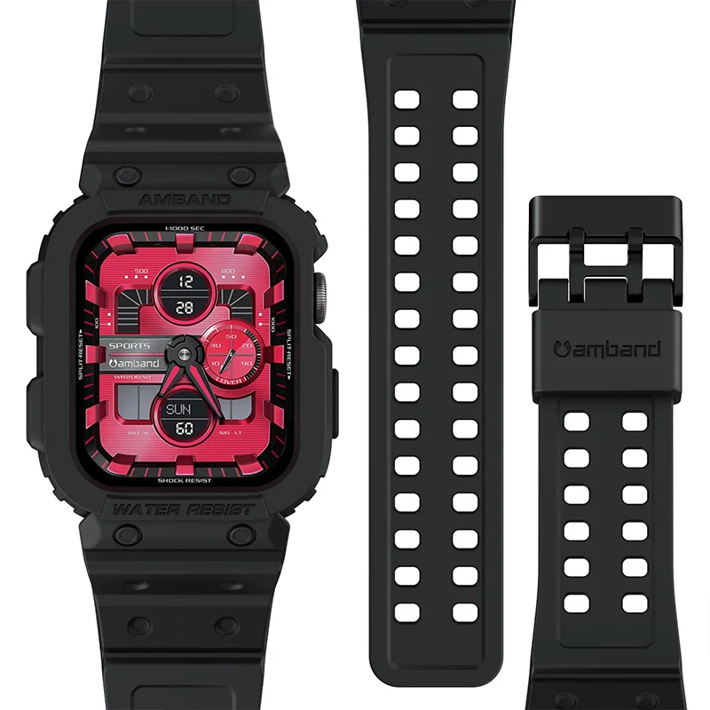 حزام رياضي + حافظة لساعة أبل 44 مللي متر 42 مللي متر 45 مللي متر إكسسوارات سوار شفاف من السيليكون iWatch سلسلة 9 8 7 5 4 3 6 SE