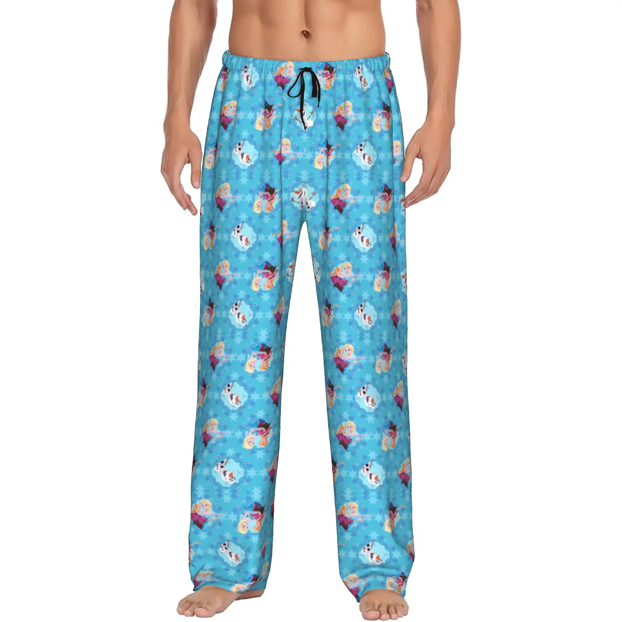 

Custom Print F-Frozen Cartoon Pajama Pants Men Sleep Sleepwear Bottoms with Pockets