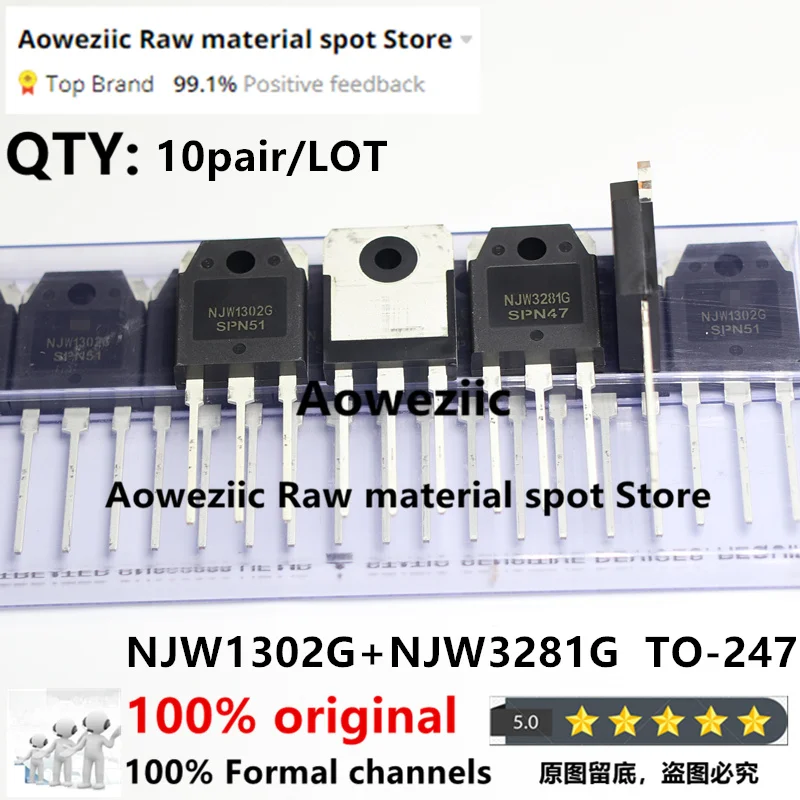 

Aoweziic 2020+ 100% New Imported Original NJW1302G NJW3281G NJW1302 NJW3281 TO-247 Power Amplifier Tube 250V 15A