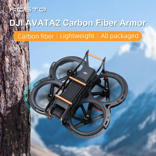 Imagen 2 del producto RCSTQ para DJI Avata 2, carcasa de protección, protección de lente de hélice, armadura de fibra de carbono ligera y dura, accesorios para Dron