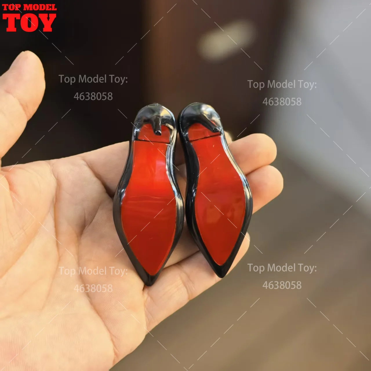 1/4 스케일 블랙 팁 파인 하이힐 속이 빈 신발 모델 SD/BJD 군인 액션 피규어 바디 인형 장난감